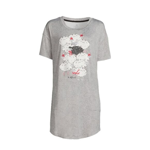 Women’s Ultra Soft Short Sleeve Sleep Lounge Pajama Night Shirts 2-Pack Size S/M - Picture 5 of 11